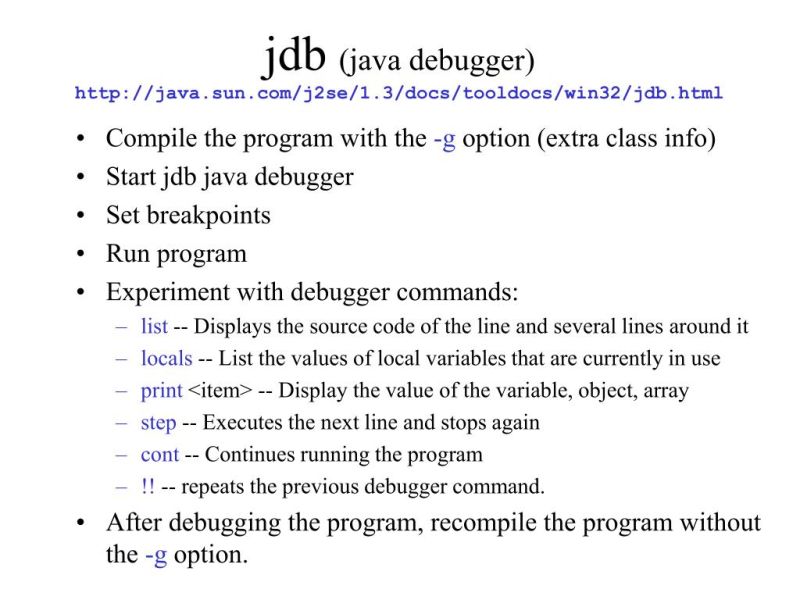 Debugging Java Programs Using Jdb - Best Colorful Arts in High Resolution