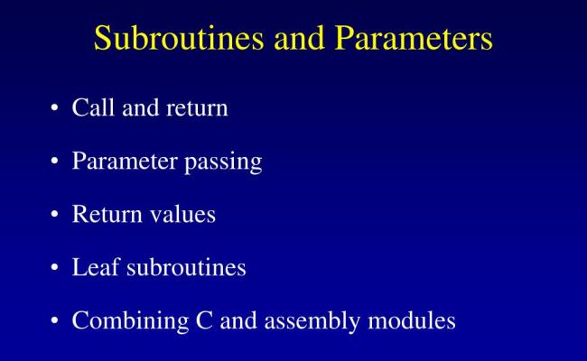 PPT - Subroutines And Parameters PowerPoint Presentation, Free Download ...