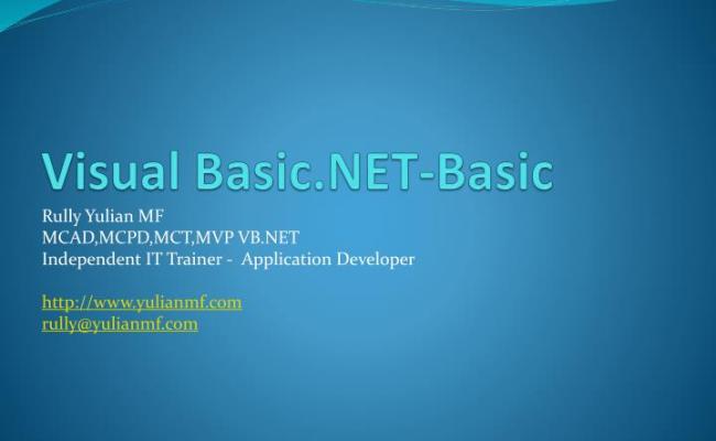 PPT - Visual Basic.NET-Basic PowerPoint Presentation, Free Download ...