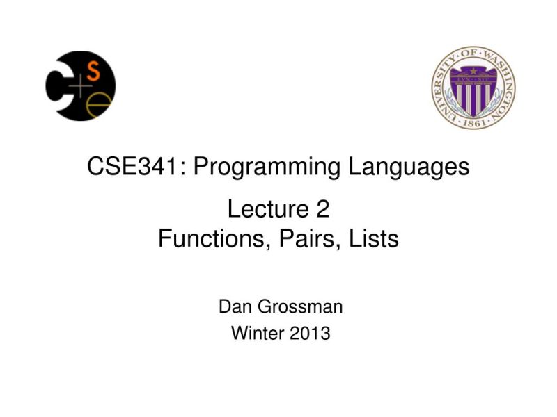 Ppt Cse 341 Programming Languages Lecture 2 Functions Pairs Lists - Ultra HD Light Wallpaper - Retina