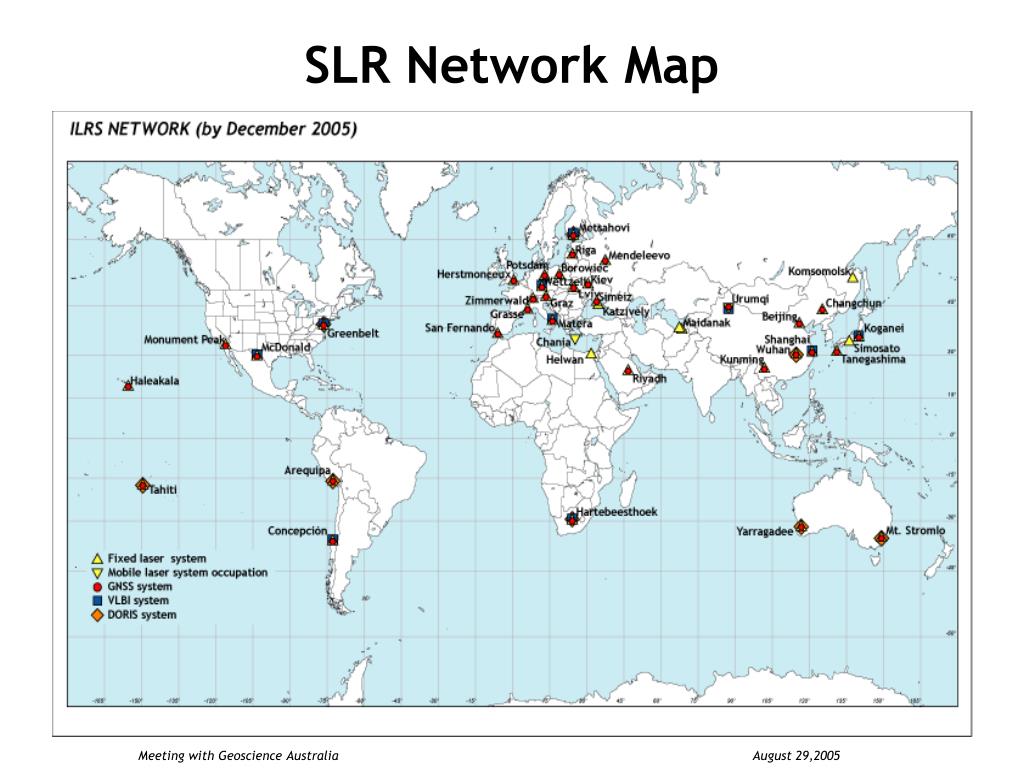 PPT Satellite Laser Ranging PowerPoint Free Download Slr Network Map L 