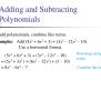 PPT - Adding And Subtracting Polynomials PowerPoint Presentation, Free ...