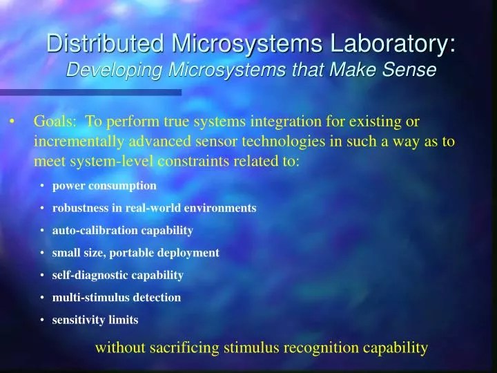 Ppt Distributed Microsystems Laboratory Developing