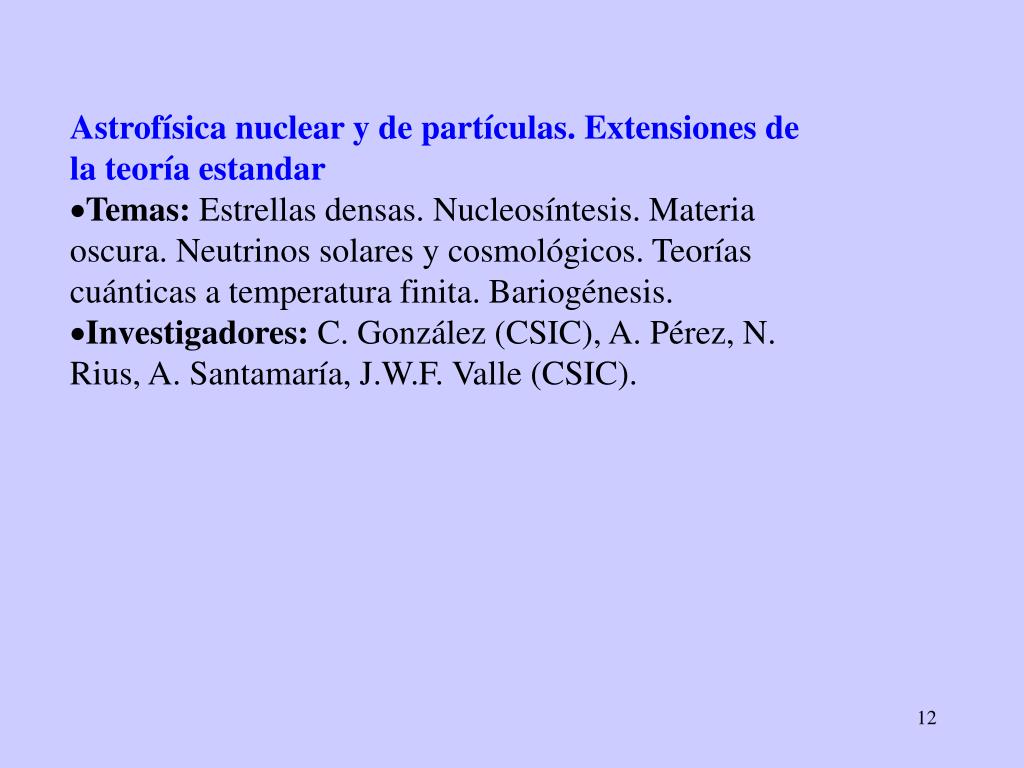 Ppt Tercer Cicle En Fisica Teorica Nuclear I Astrofisica Powerpoint Presentation Id 3908796