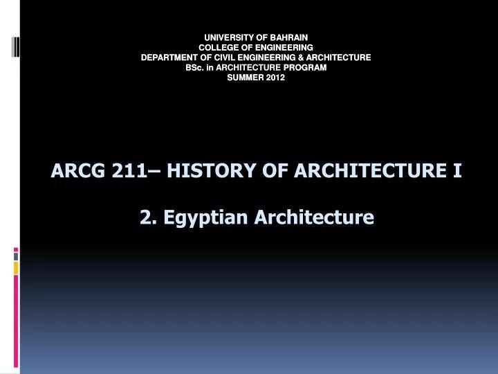 Ppt University Of Bahrain College Of Engineering Department Of