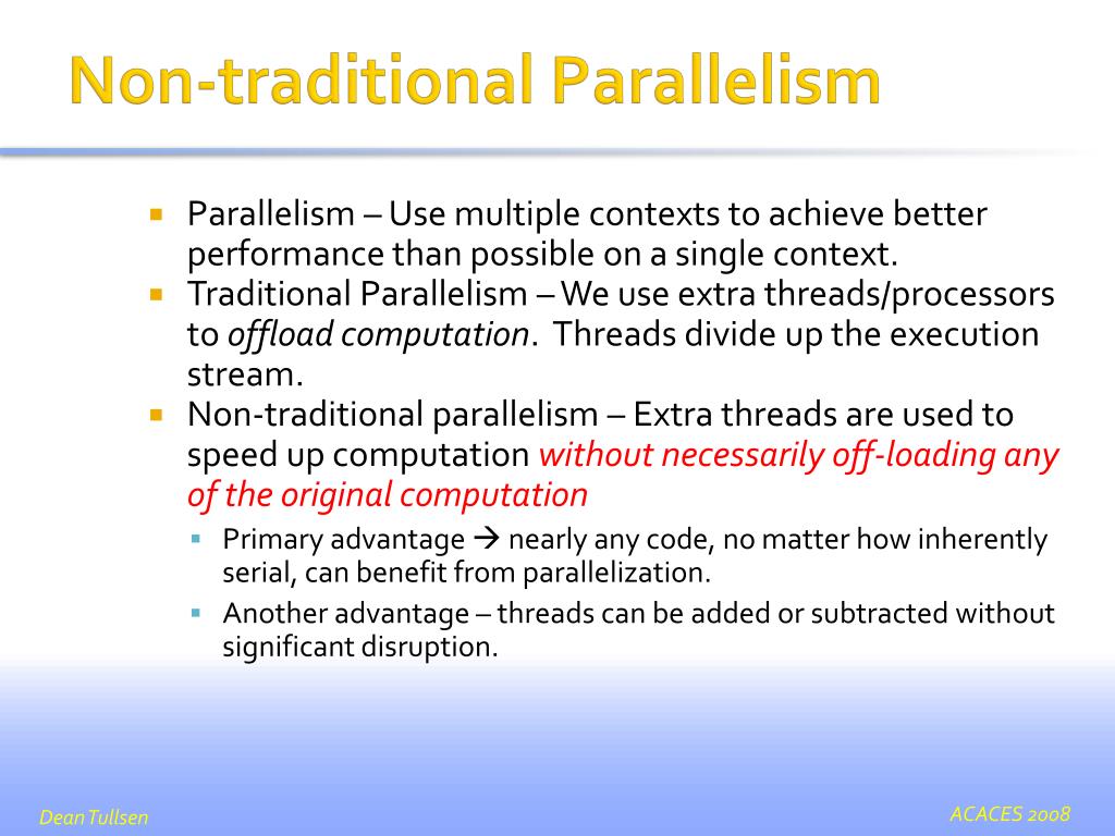 PPT - Non-traditional Parallelism PowerPoint Presentation ...