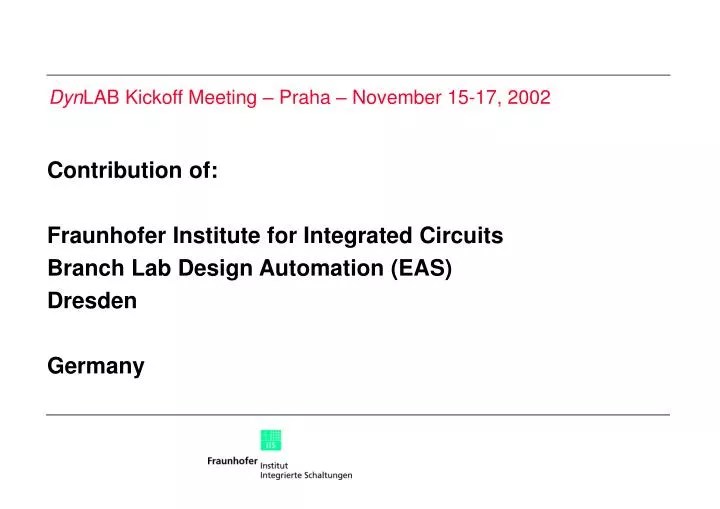 Ppt Contribution Of Fraunhofer Institute For Integrated Ppt Contribution Of Fraunhofer Institute For Integrated