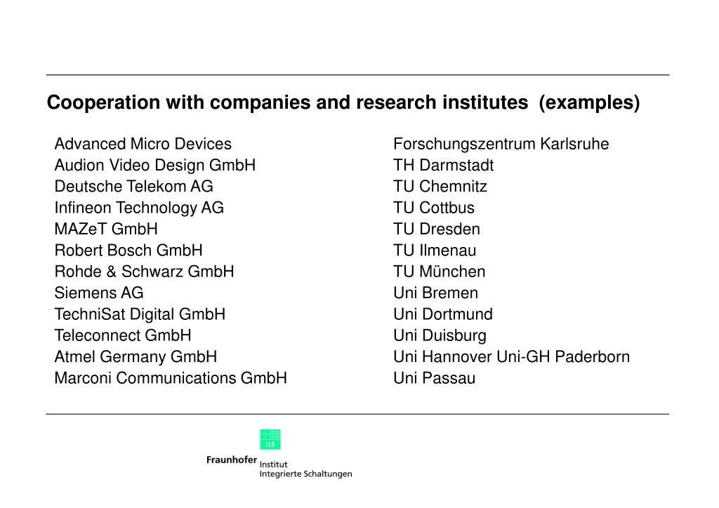 Ppt Contribution Of Fraunhofer Institute For Integrated