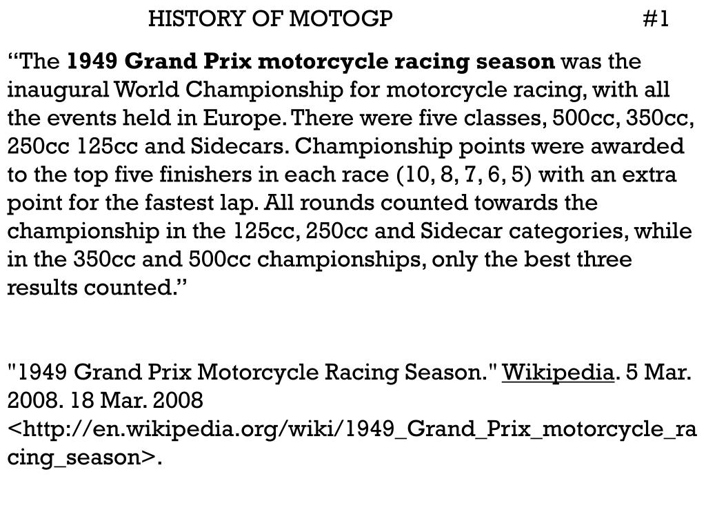 Ppt History Of Motogp 1 Powerpoint Presentation Id 4351043