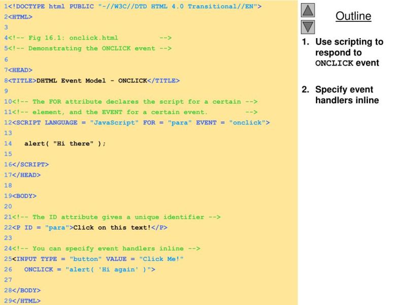 Working With Inline Event Handlers Html Goodies - HD Gradient Arts for Desktop