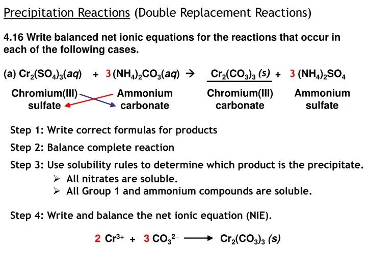 PPT - Precipitation Reactions (Double Replacement ... PPT - Precipitation Reactions (Double Replacement ...