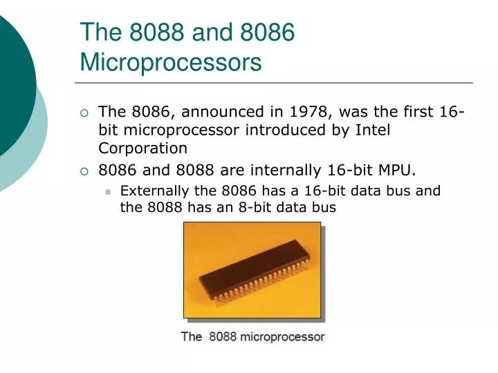 Ppt The 8088 And 8086 Microprocessors Powerpoint