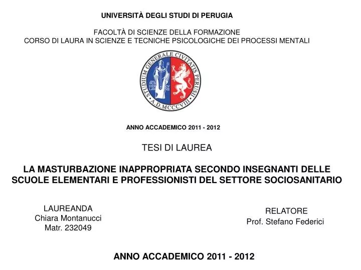 Ppt - Tesi Di Laurea La Masturbazione Inappropriata Secondo Insegnanti Delle Powerpoint Presentation - Id:4633065 540_x_720_jpg