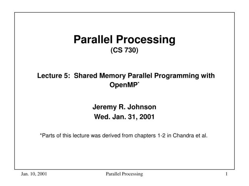 Ppt Parallel Processing Cs 730 Lecture 5 Shared Memory Parallel - HD Mountain Images for Desktop