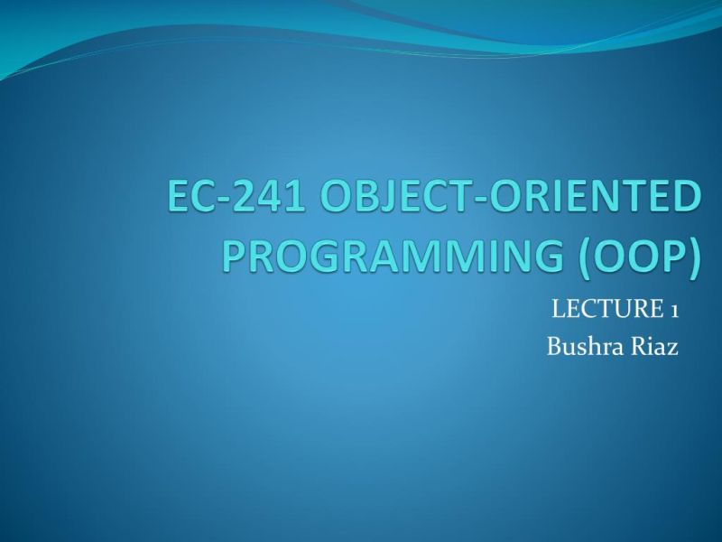 Ppt Cs 241 Object Oriented Programming Powerpoint Presentation Free - Desktop Space Pictures for Desktop