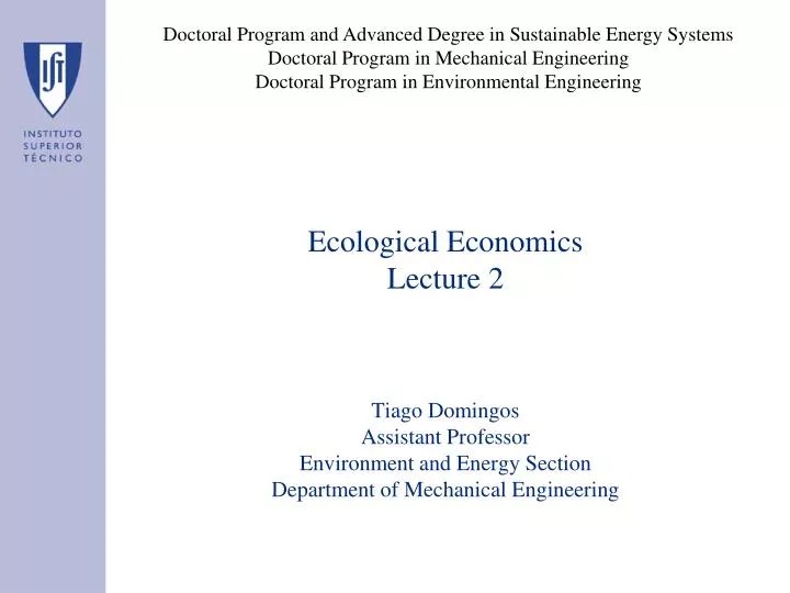Ppt Ecological Economics Lecture 2 Powerpoint Presentation