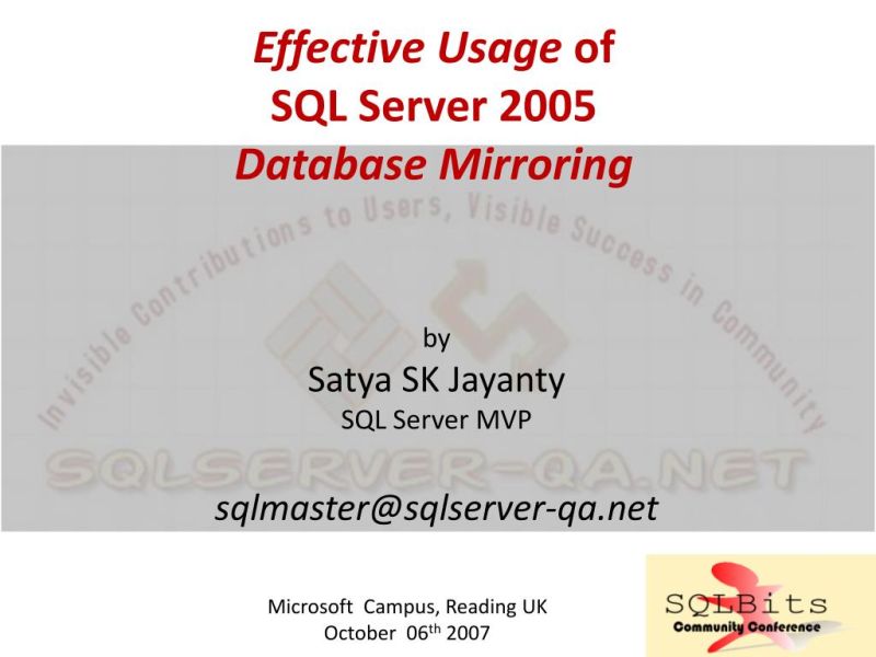 Database Mirroring In Sql Server 2005 Pdf Microsoft Sql Server - Best Light Backgrounds in HD
