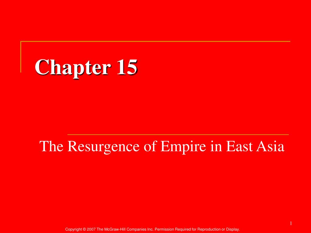 The Resurgence Of Empire In East Asia Ppt Video Online Download Rebellion under An Lushan former military commander Captures Changan but rebellion crushed by 763 Nomadic Uighur mercenaries invited to suppress rebellion sacked Changan and Luoyang Tang decline continues rebellions in ninth century last emperor abdicates 907 2011 The McGraw-Hill Companies Inc. The Resurgence Of Empire In East Asia Ppt Video Online Download Learn vocabulary terms and more with flashcards games and other study tools.