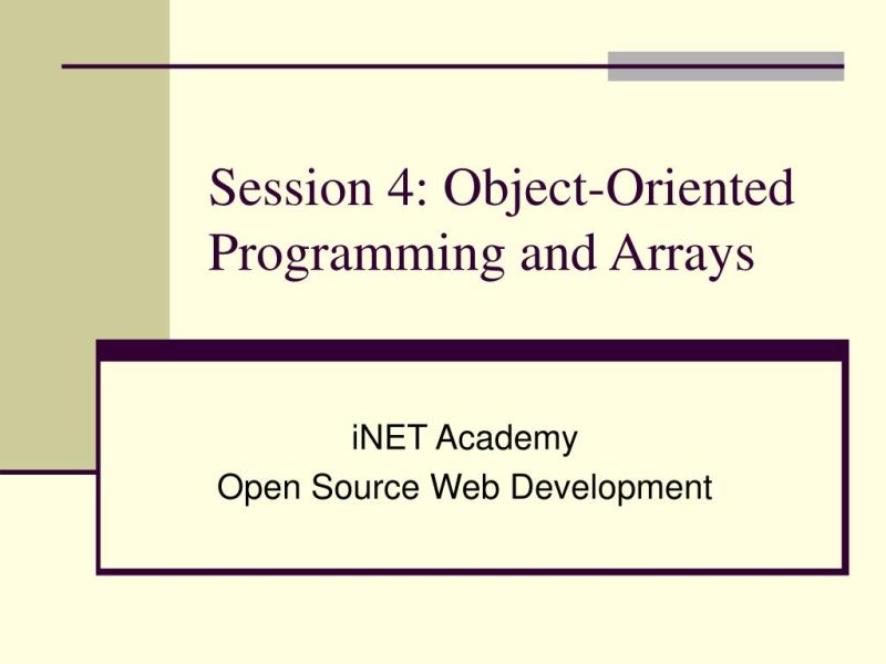 Ppt Session 4 Object Oriented Programming And Arrays Powerpoint - Ultra HD Vintage Image - Retina