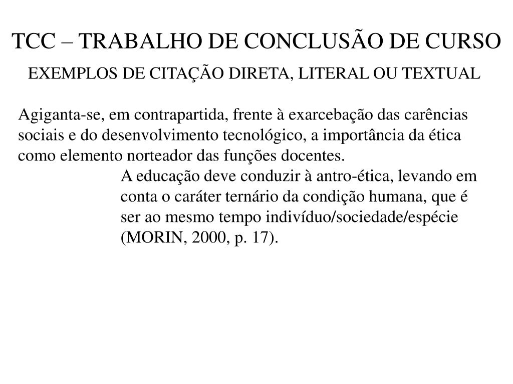 Ppt Tcc Trabalho De Conclusao De Curso Powerpoint Presentation Free Download Id 5418100