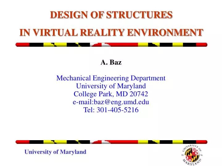 Ppt Design Of Structures In Virtual Reality Environment
