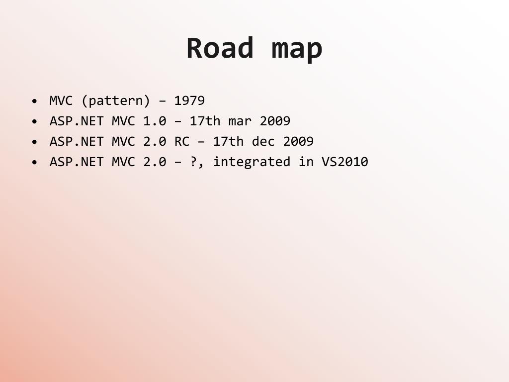 PPT ASP NET MVC 2 0 PowerPoint Free Download ID 5644086 Road Map L 