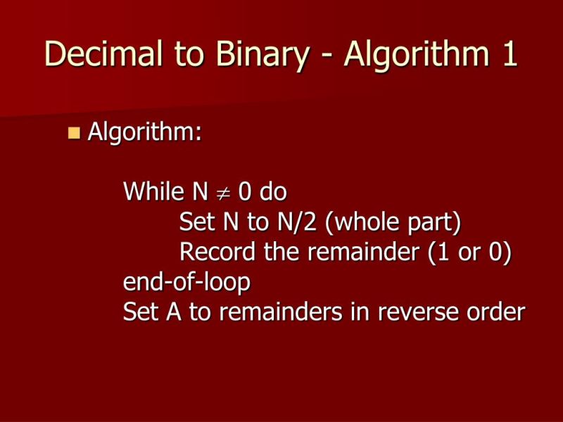 An Algorithm For Converting A Decimal Number To A Binary Number Wisc - Mobile Space Photos for Desktop