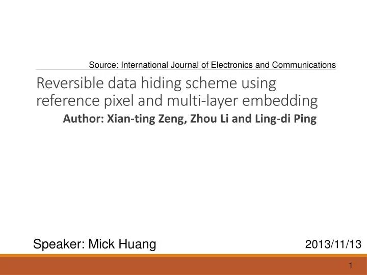 Ppt Reversible Data Hiding Scheme Using Reference Pixel And Multi - Gradient Picture Collection - HD Quality