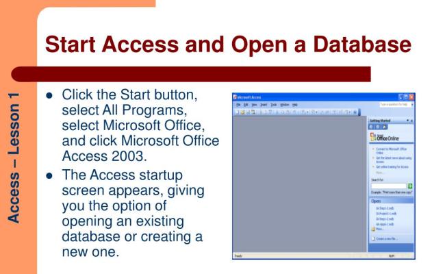 PPT - INTRODUCTORY MICROSOFT ACCESS Lesson 1 – Access Basics PowerPoint ...