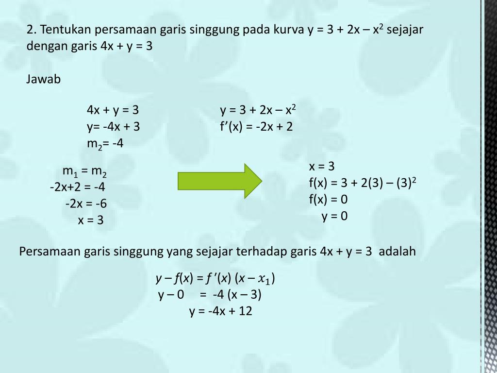 cara membuat grafik daerah penyelesaian. Ppt Persamaan Garis Singgung Pada Kurva Powerpoint Presentation Free Download Id 6295032