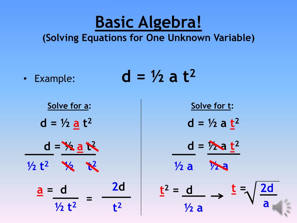 Crisis, chaos, havoc, unleashed hell. Ppt Basic Algebra Solving Equations For One Unknown Variable Powerpoint Presentation Id 6392274
