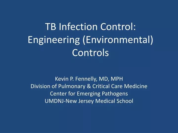 Ppt Tb Infection Control Engineering Environmental