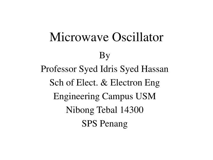 Ppt Microwave Oscillator Powerpoint Presentation Free Ppt Microwave Oscillator Powerpoint Presentation Free