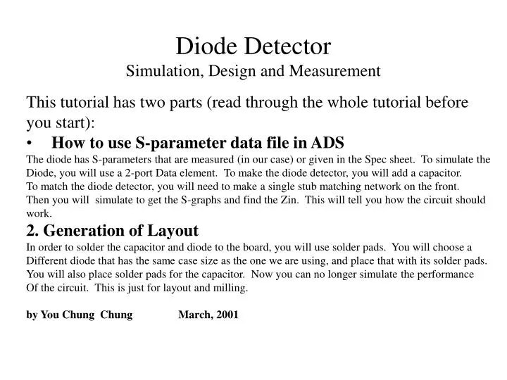 Ppt Diode Detector Simulation Design And Measurement