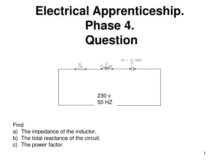 Ppt Electrical Apprenticeship Phase 4 Question