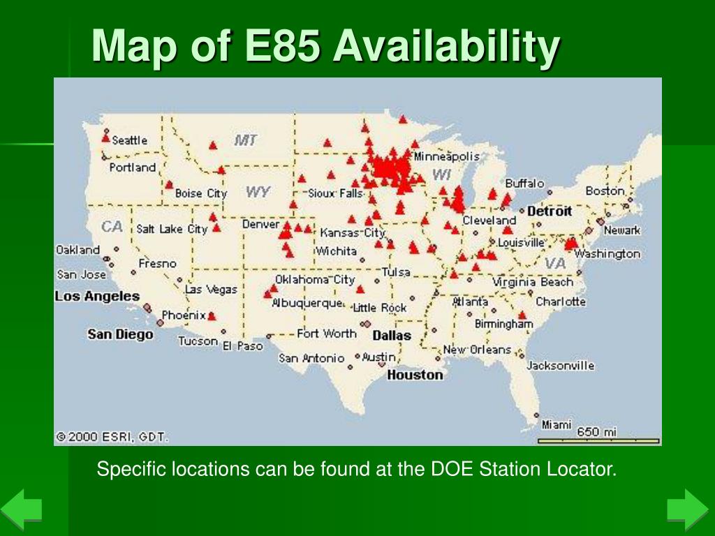 PPT What Is An Alternative Fuel PowerPoint Free Map Of E85 L 