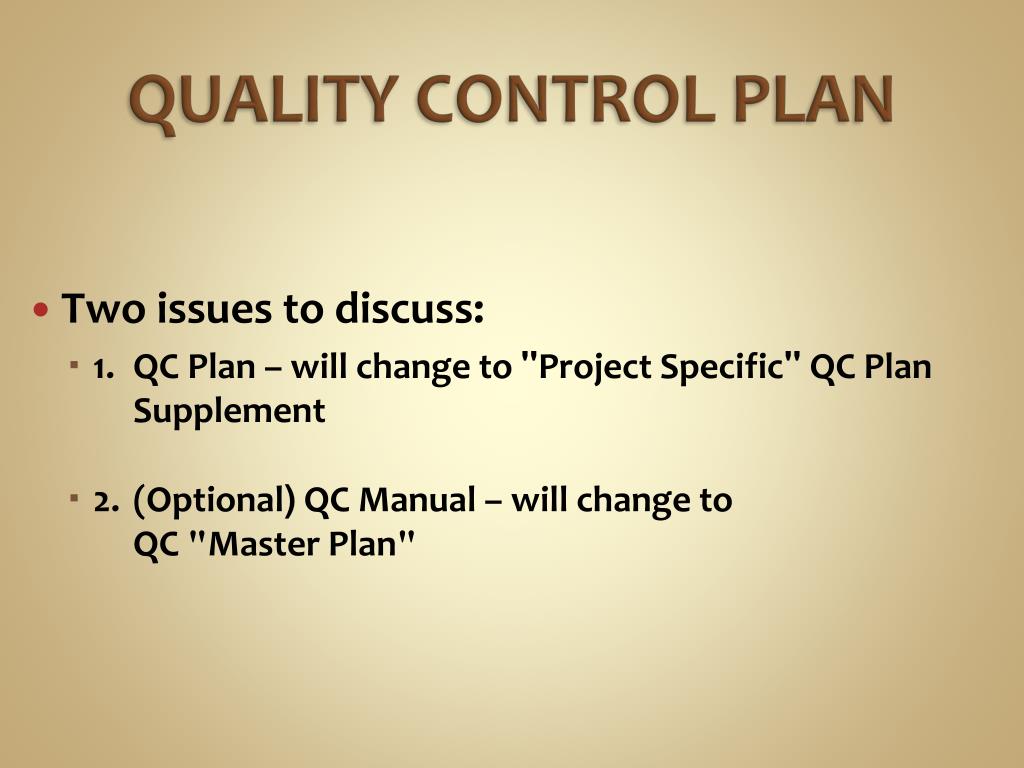 Ppt Quality Control Master Plan Session Powerpoint Presentation