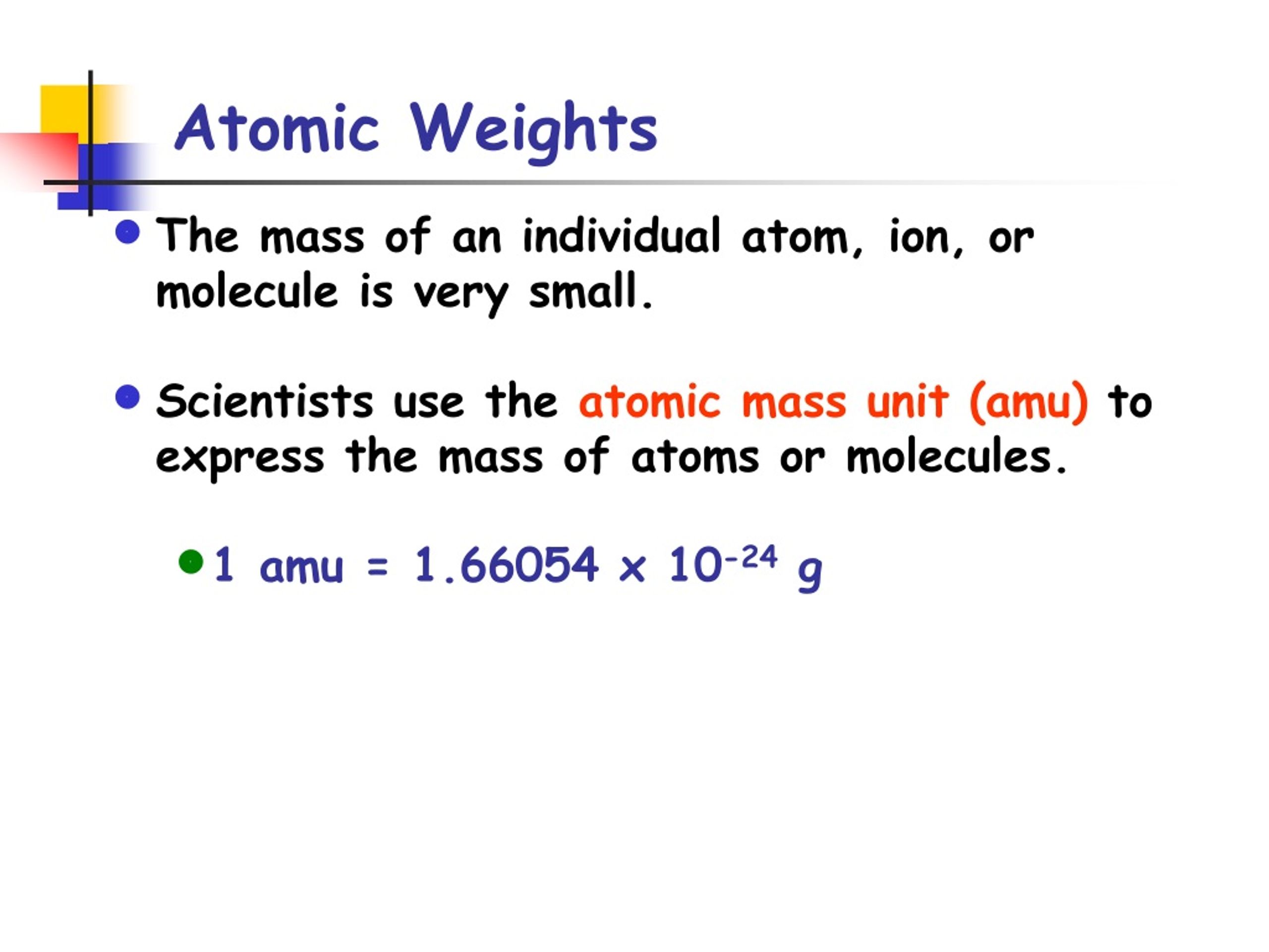 Ppt Atomic Weights Powerpoint Presentation Free Download Id 9172151