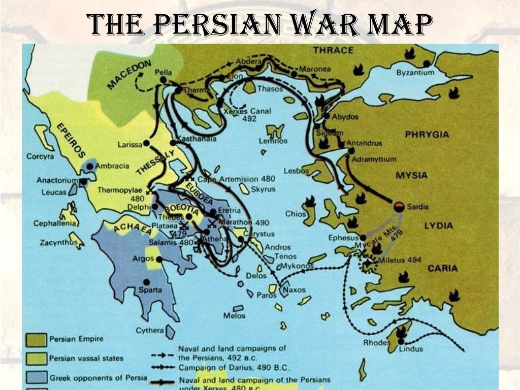 PPT The Persian War PowerPoint Free Download ID 9687153 The Persian War Map L 