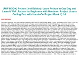 Ppt Pdf Book Python 2nd Edition Learn Python In One Day And
