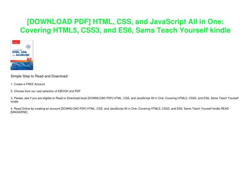 Learn Javascript Html Css Pdf - Minimal Arts - Premium Full HD Collection