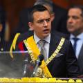 El nuevo presidente de Ecuador, Daniel Noboa, pronuncia su primer discurso durante su toma de posesión en la Asamblea Nacional.