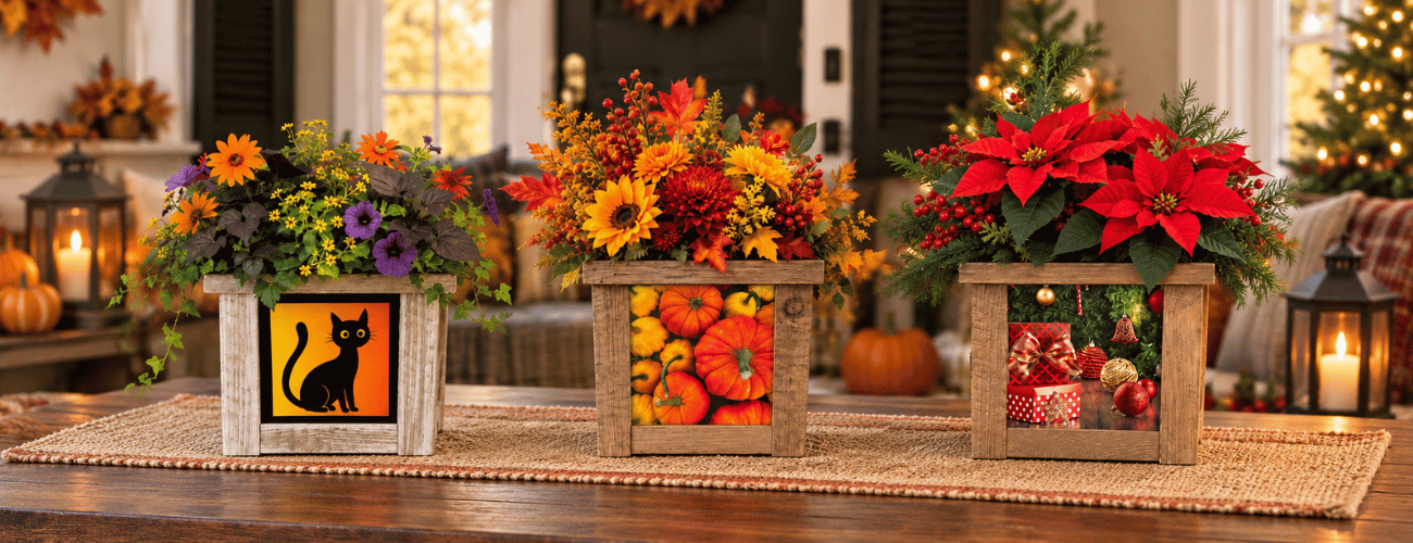 Halloween to Christmas Image Pots