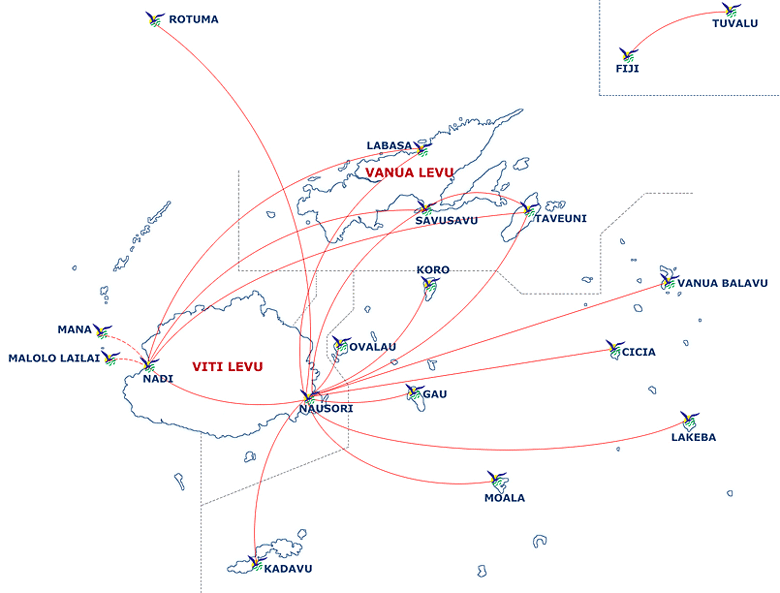 Air Fiji Route Map Air Fiji 