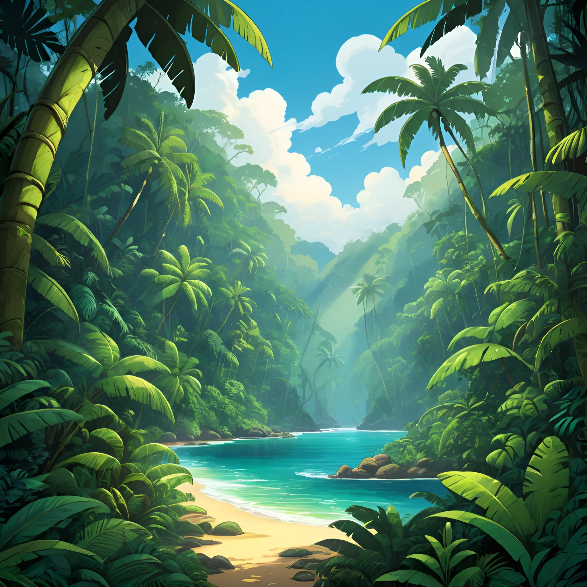 Lush Tropical Rainforest Landscape Free Download Ai Scribbles