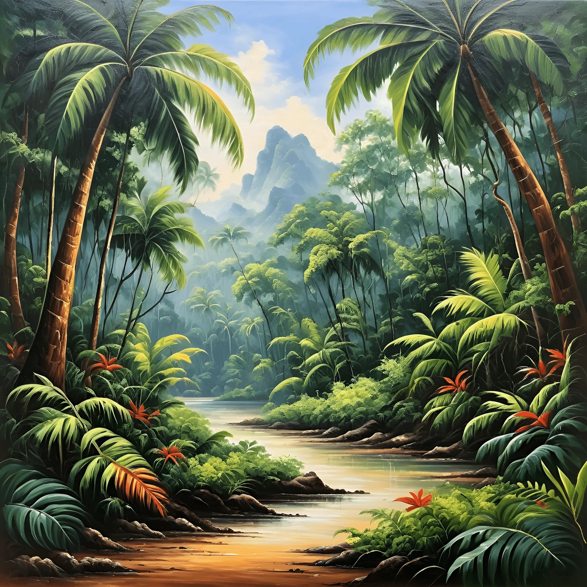 Lush Tropical Rainforest Landscape Free Download Ai Scribbles