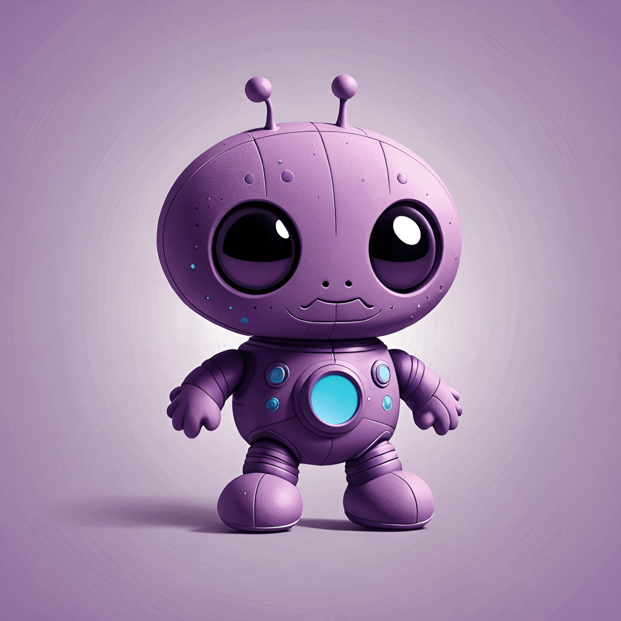 Cute Purple Robot Character Illustration Free Download Ai Scribbles