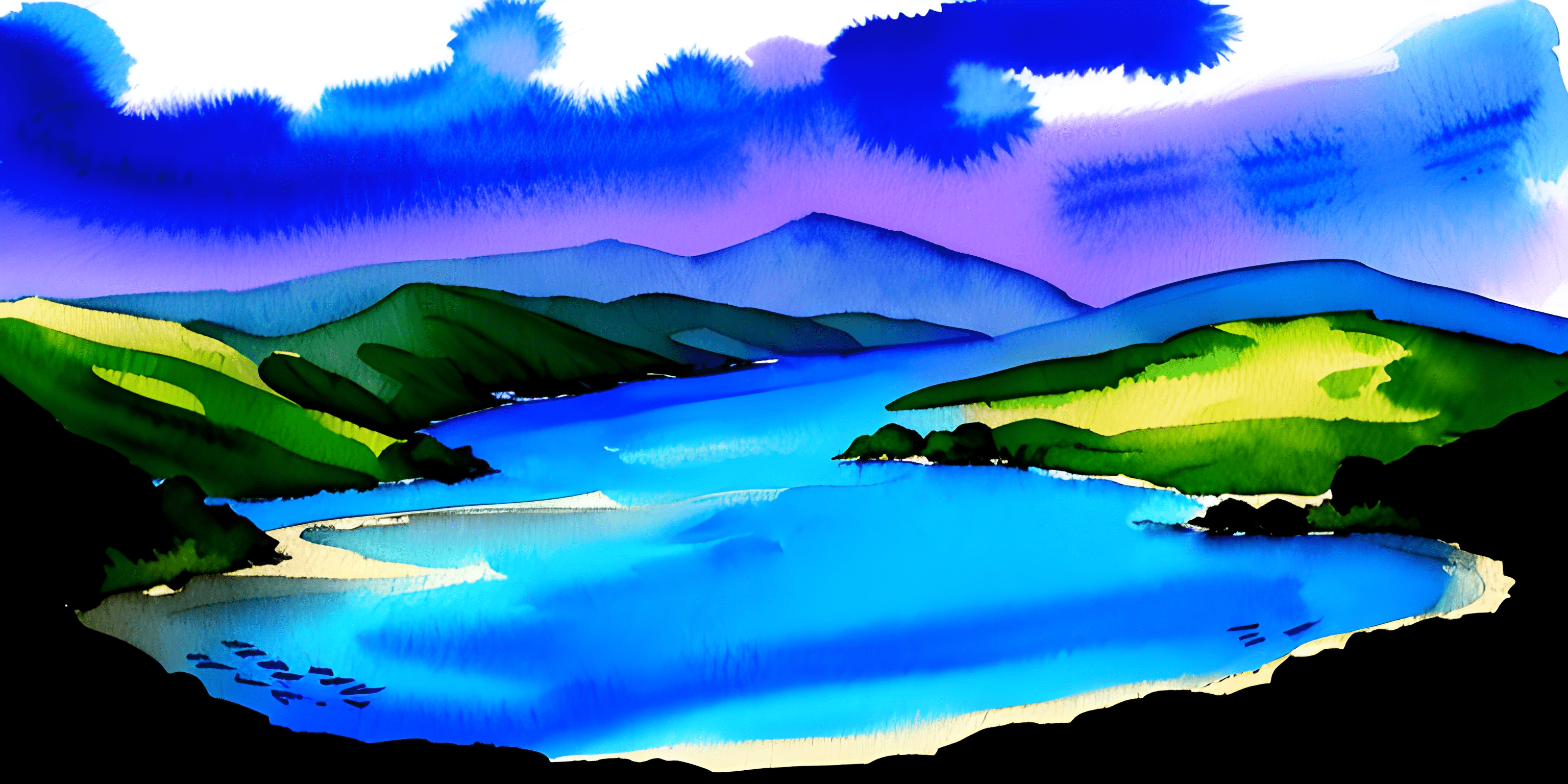 Serene Coastal Landscape Painting Free Download Ai Scribbles
