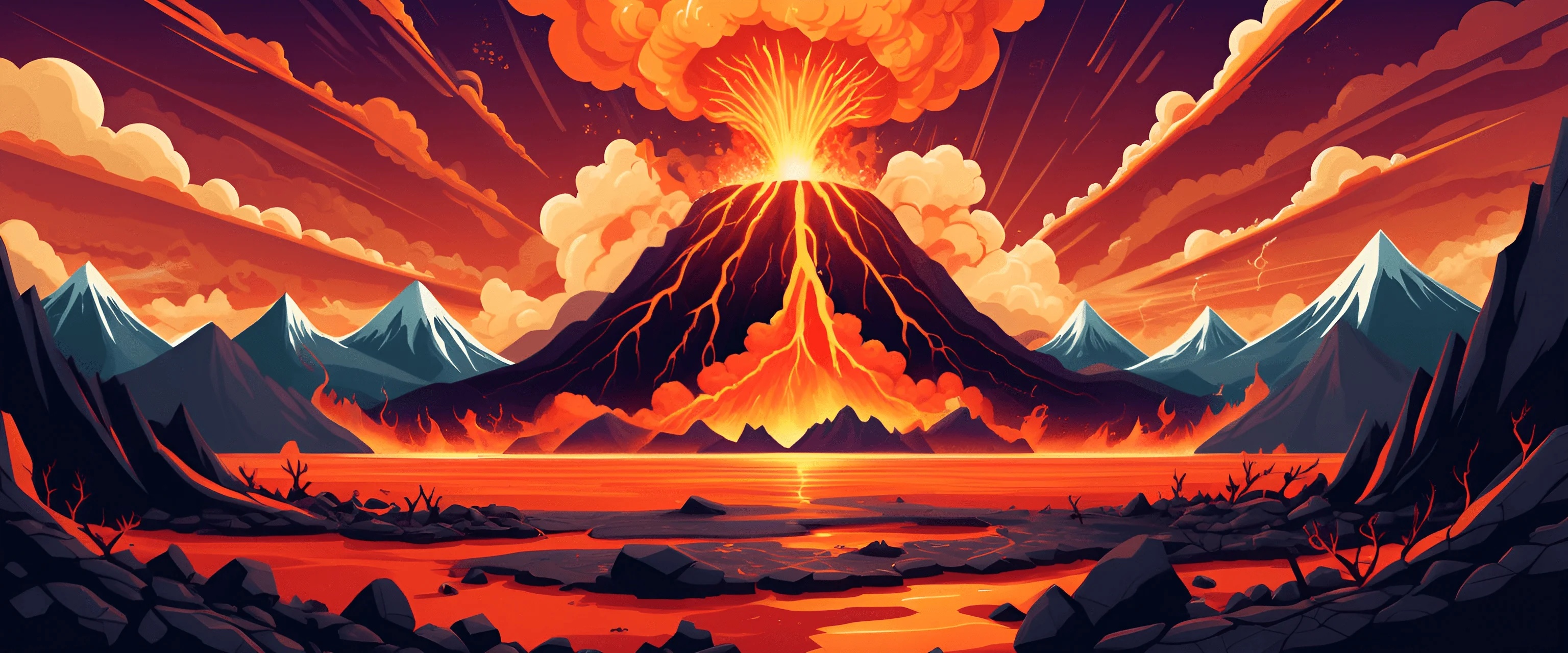 Dramatic Eruption Of A Volcano Free Download Ai Scribbles