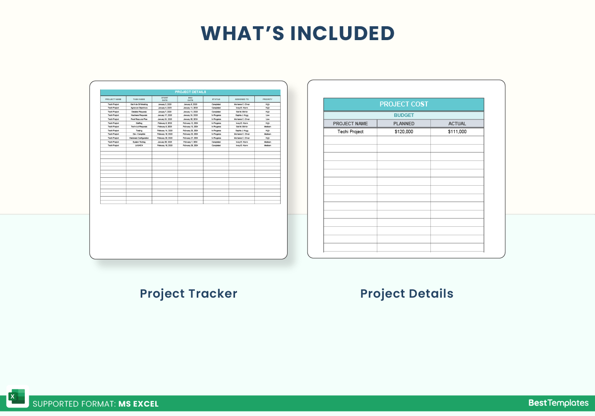 Project checklist excel template